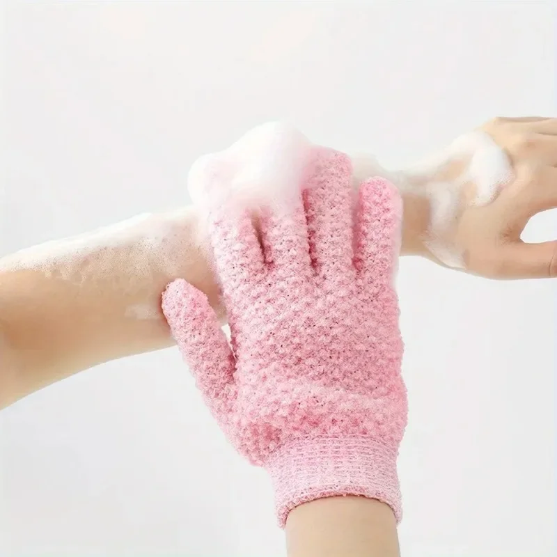 1Pair Exfoliating Bath Gloves for Shower Five Finger Shower Gloves Body Scrubber Mittens Skin Deep Cleansing Dead Skin Brush