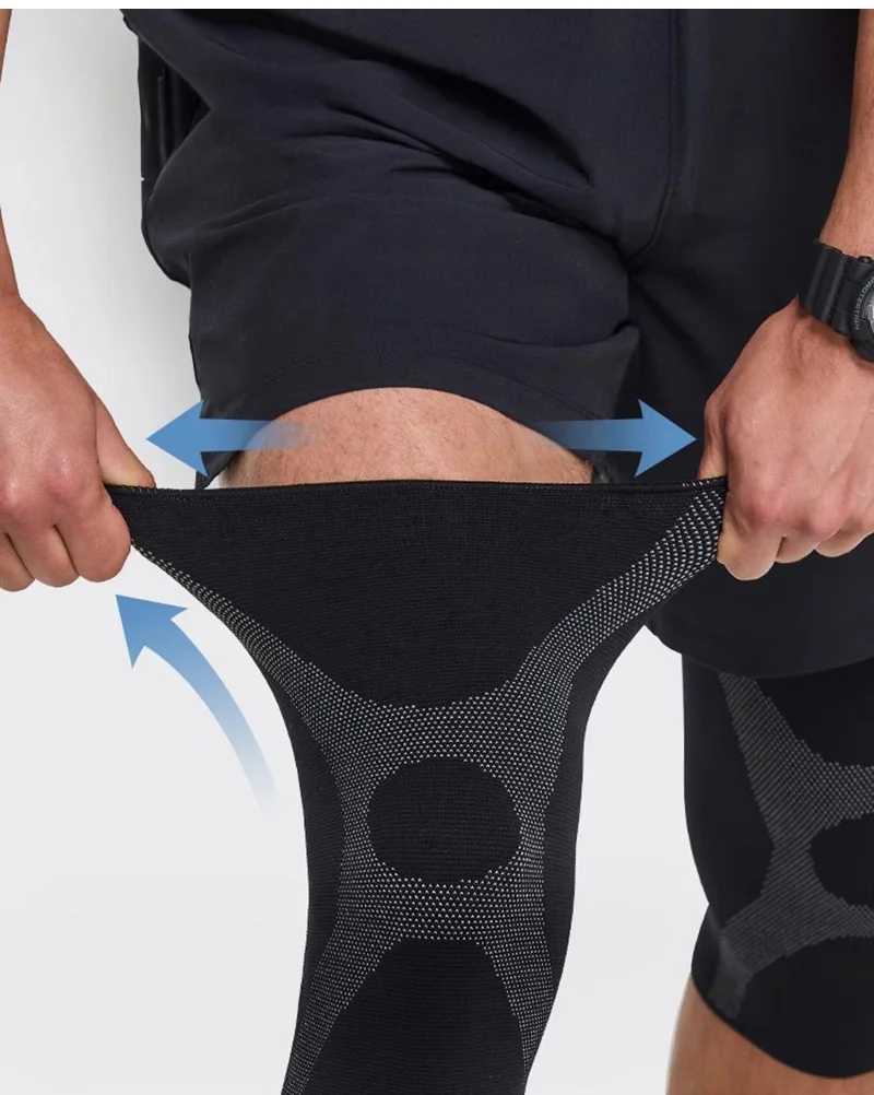 Extra große Kniebandage für 40–150 kg große Sport-Kniebandage in Übergröße, Laufen, Springen, Wandern, Kniestütze, rutschfeste Silikon-Knieschützer – Detail 6