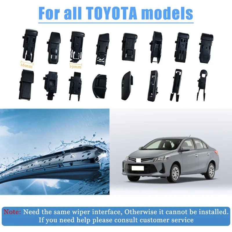 

1PCS TOYOTA Universal Car Windshield Wiper Blades Soft Rubber Automotive Replacement Wipers Easy to Install