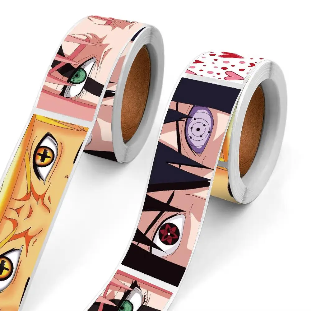 120pcs Cool Naruto Anime Diy Stickers Roll Packaging Sealing Labels Waterproof Decals For Phone Ipad Luggage Thermos Decor