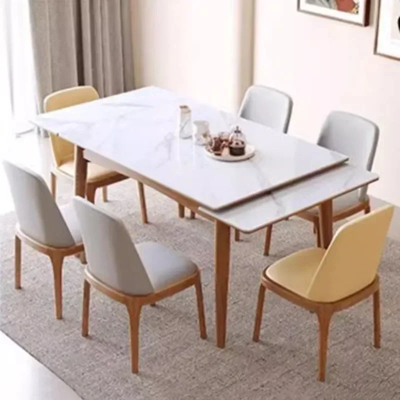 Wooden Modern Table Kitchen Rectangular Unique Design Space Saving Dining Table Living Room Extendable Esstisch Home Furniture