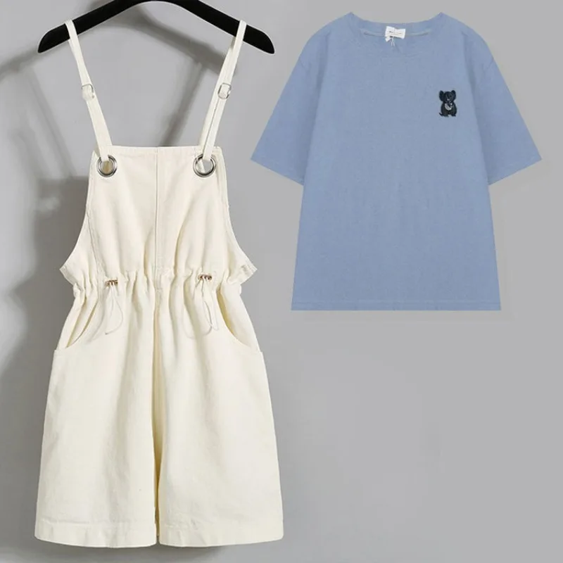 ثوب فضفاض ضيق للسيدات برباط متين وبساطة غير رسمية ملابس خروج فضفاضة تناسب الطلاب طراز كوري حلو طازج للصيف #1