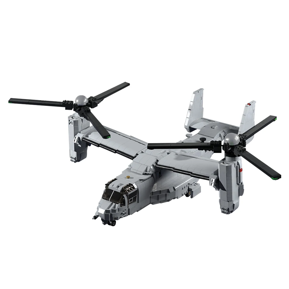 MOC CV-22 Osprey Tiltrotor Building Blocks Toy Bell Boeing V-22 Aircraft Building Bricks Sets Transport Plane Toy for kids Gifts