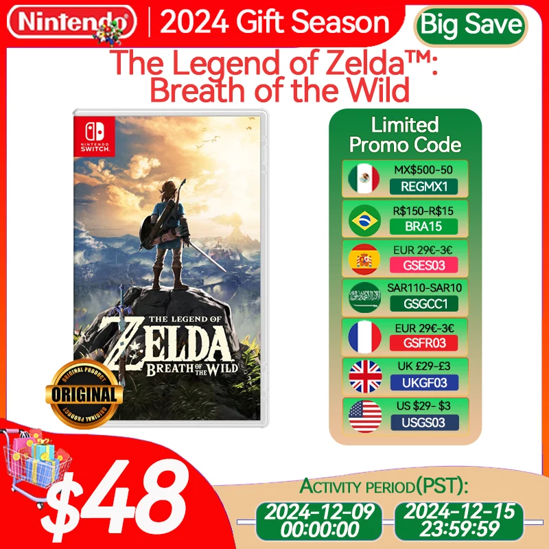 The Legend of Zelda: Breath of the Wild Nintendo Switch Game Deals Physical for Nintendo Switch OLED Lite Switch Game Cards