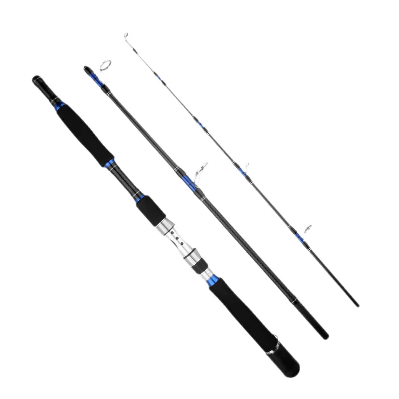 

Three-section Portable Boat Fishing Rod Super Hard Lure Rod Jigging Rod Carbon Fiber 1.8-2.4m Sea Lake Stream Fishing