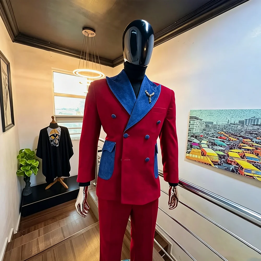 2026 New Style Stylish Men's Suit 2 Pieces Set Double Breasted Jacket Pants Casual Travel Commute Work Office Male Clothing