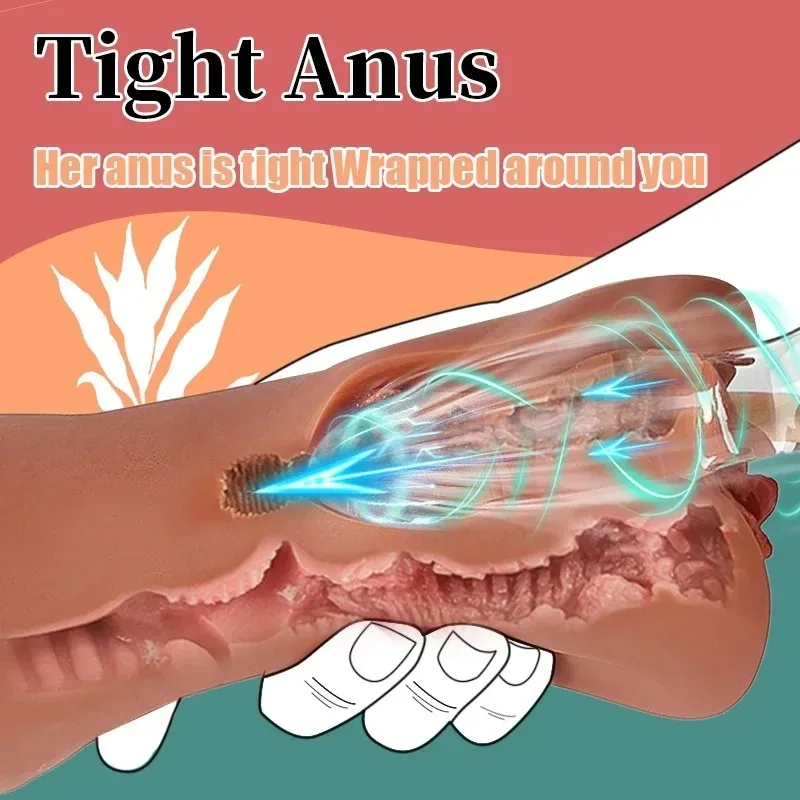 3 in 1 Realistic Vagina Anal Oral Masturbator Cup Soft Silicone Pocket Pussy Deep Throat Massager Sex Toy for Men view 2