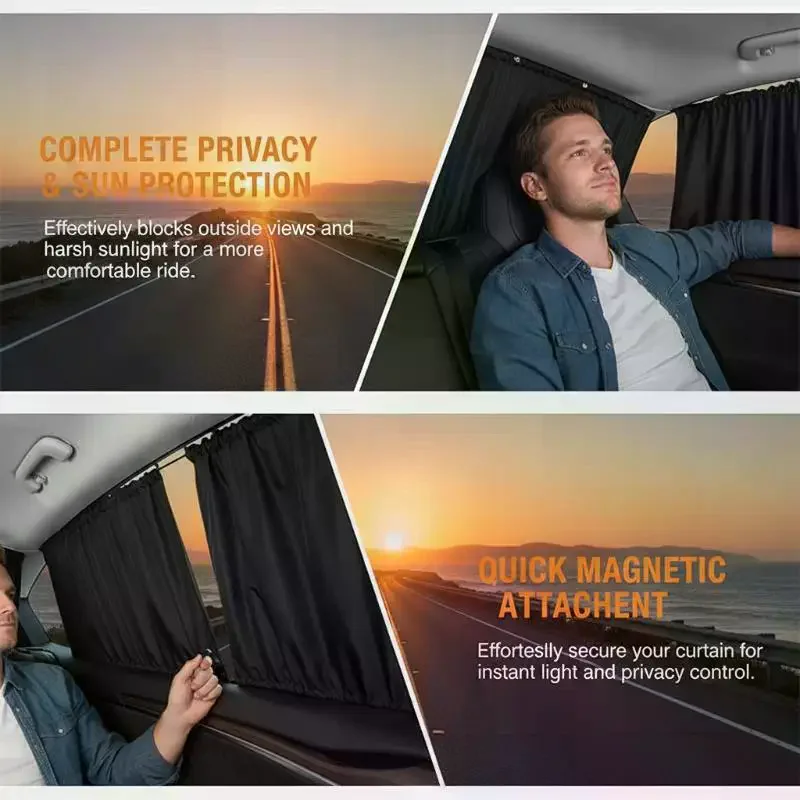 

Комплект автомобильных шторок для окон: защита от солнца и УФ-лучей для отдыха, путешествий, ночного кемпинга (2 или 4 шт.)