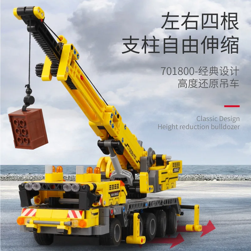 Bloques de construcción de grúa de madera profesionales para niños, camión de ingeniería técnica, juguete DIY, juego de construcción educativa, regalo para mayores de 6 años