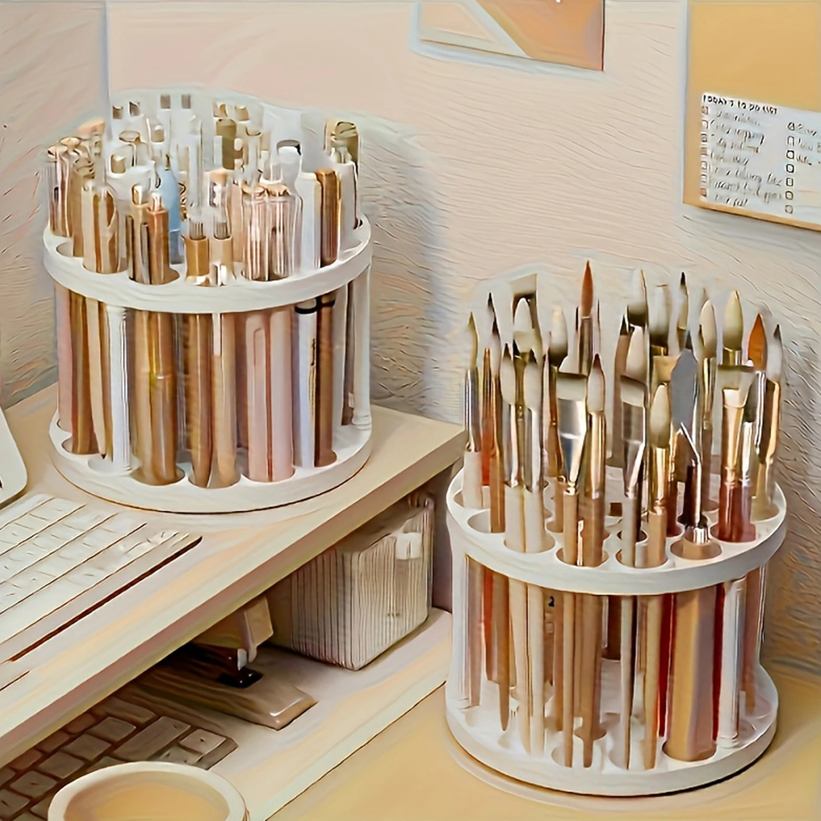45-hole desktop organizer, office pen holder, student stationery storage rack, painting supplies and oil paint brush organizer