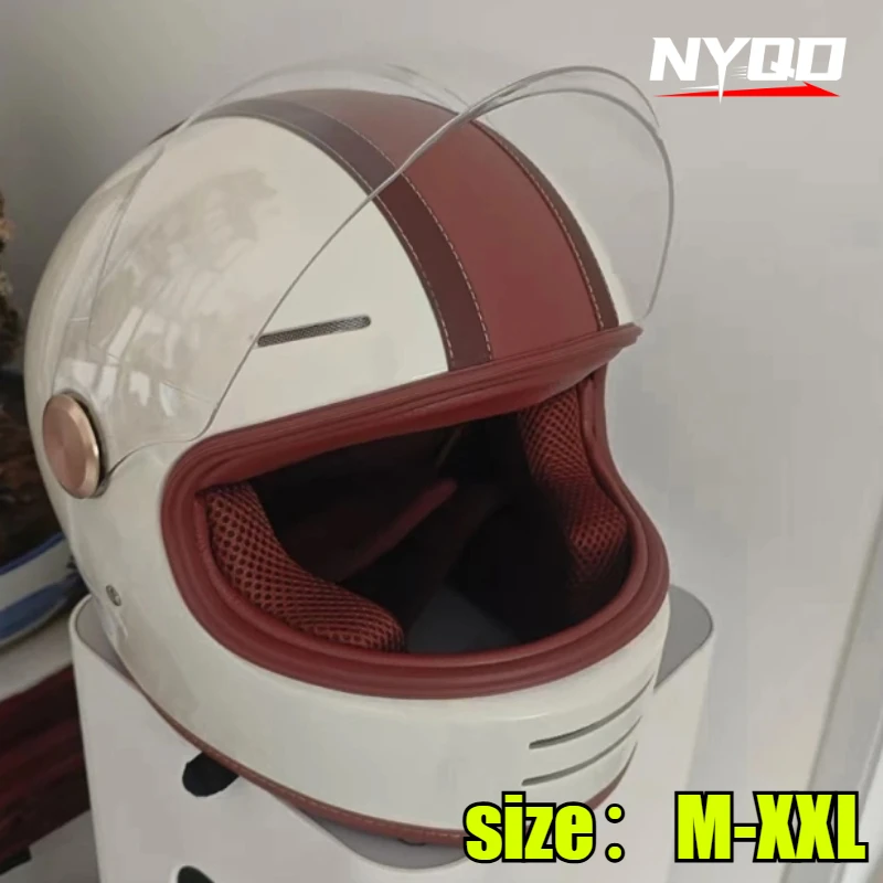 

Ретро кожаные анфас мотоциклетные шлемы с прозрачными линзами, сертифицированные DOT, внедорожные возможности, материалы ABS, повышенная безопасность