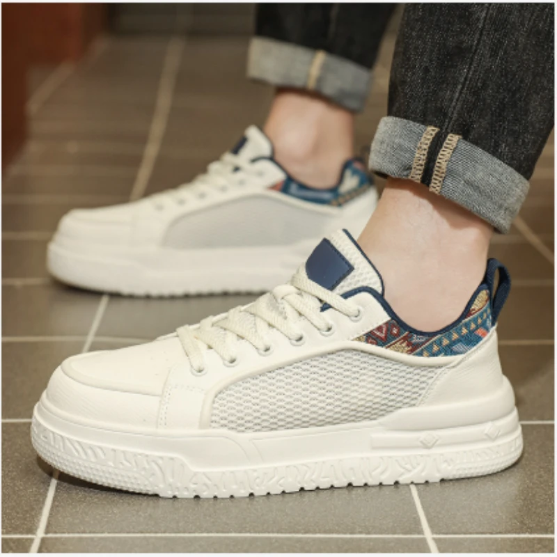 

Men's fashionable, comfortable, breathable, lightweight, sports and leisure mesh breathable thick soled board shoes
