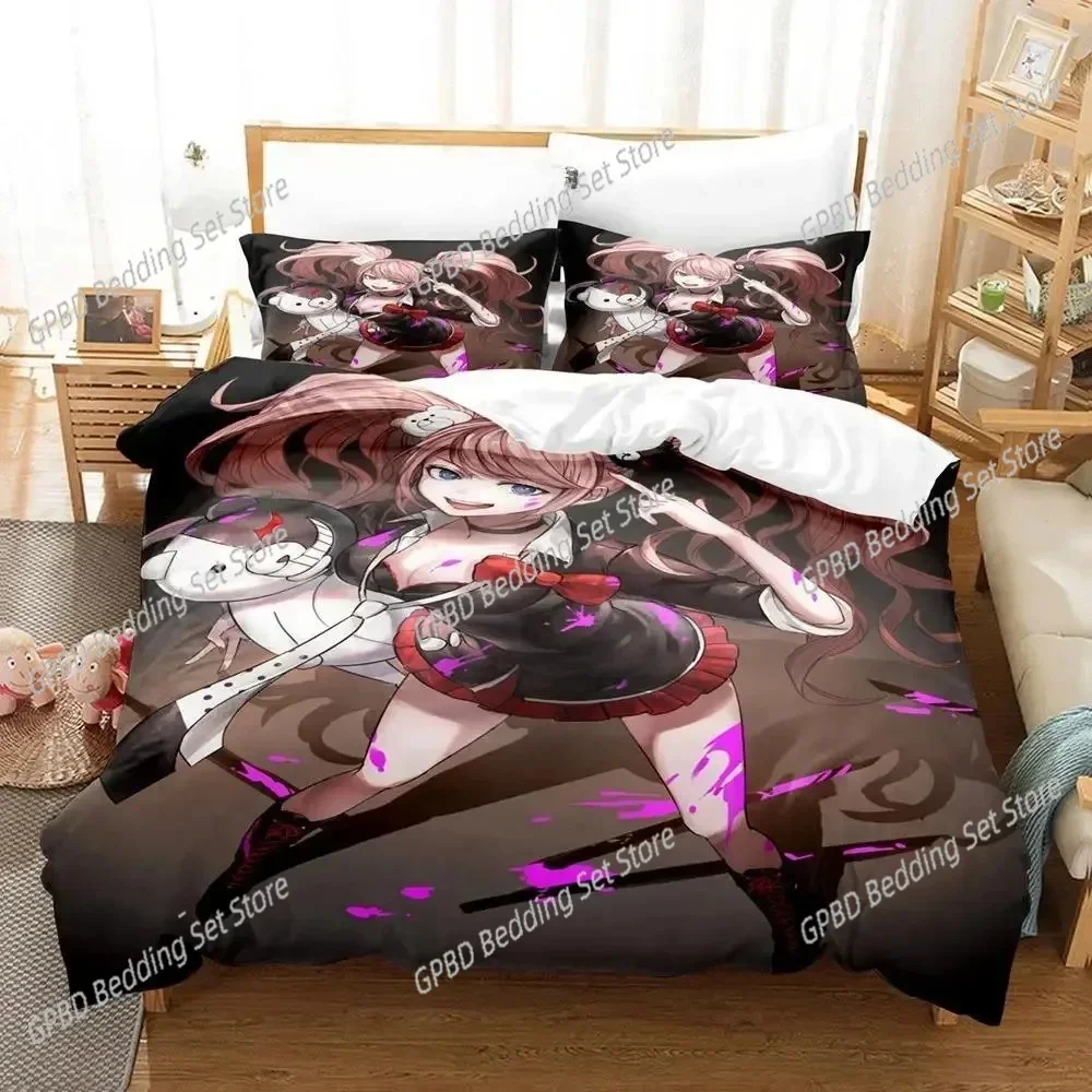 

3D Print Fashion Anime Danganronpa Comfortable Duvet Quilt Cover Pillowcase Bedding Set Children Bedroom Decoration Home Textile