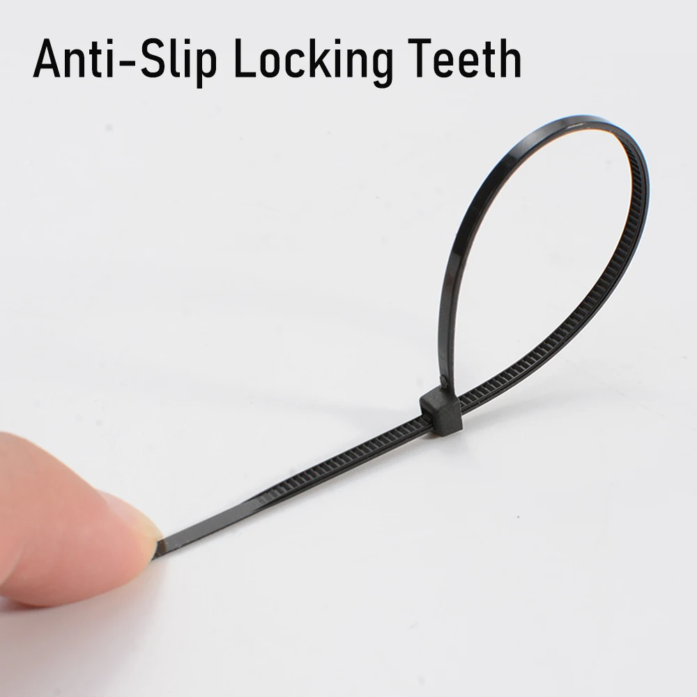 Self Locking Nylon Cable Ties, Heat Resistant Zip Tie Plastic Wire Cord Strap for Home Office Cable Management