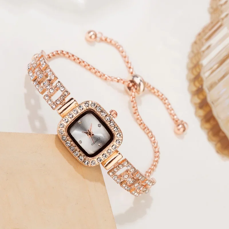 Jam Tangan Kuarsa Elegan Jam Tangan Wanita Gelang Mewah Jam Tangan Kristal Berlian Часы Relogios Feminino Relojes Para Mujer