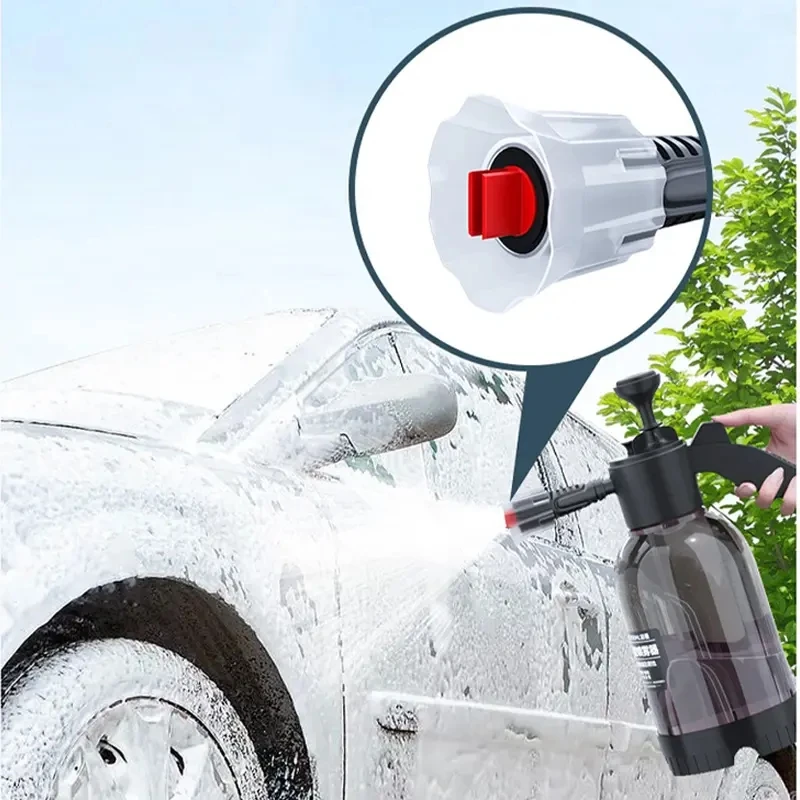 2L Car Washing Pressure Spray Bottle Hand Pressurized Foam Sprayer High Pressure Cleaner Car Washing Accessories Clearly Bottle