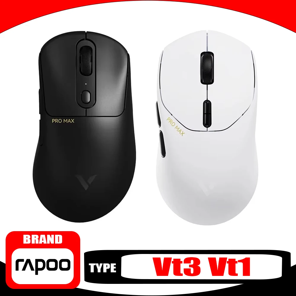 Rapoo Vt3 Vt1 Pro Max Wireless Mouse 8k Return Paw3950 Dual Mode Lightweight Gaming Mouse Long Battery Life Ergonomic Gamer Mice