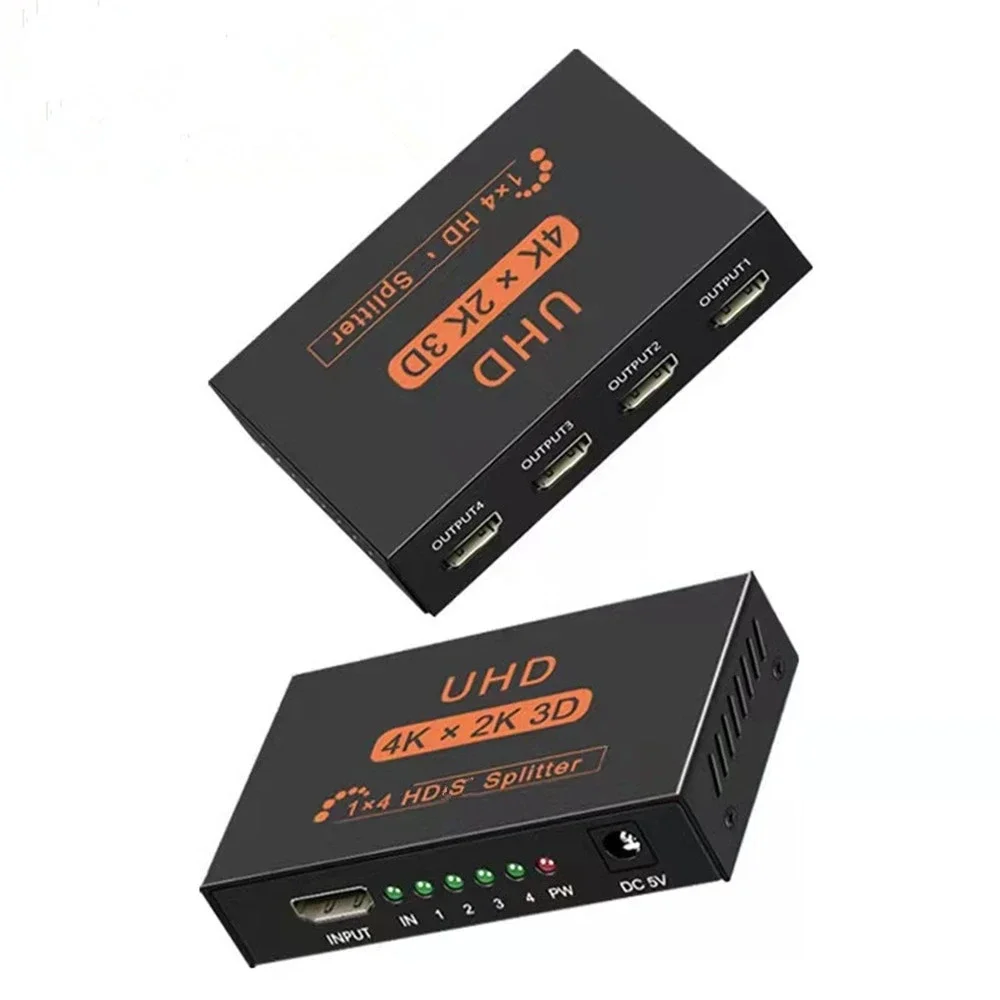 Rozdzielacz HDMI 1x2 Rozdzielacz HDMI 1x4 Rozdzielacz HDMI 1 na 4 wyjścia 4K Wideo 4-kierunkowy wzmacniacz ekranu do monitora PC TV Projektor — zdjęcie produktu 2