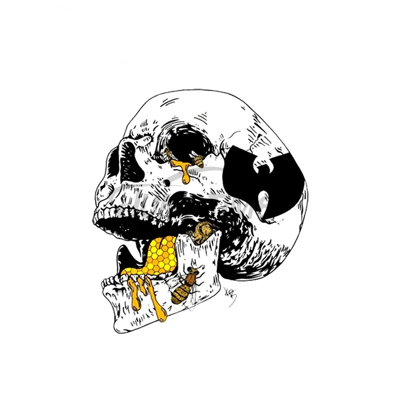 New Design for Wu-Tang Skull Car Decals Fashion DIY Waterproof Graffiti Jump Time Vinyl Decal Decoration, 14cm