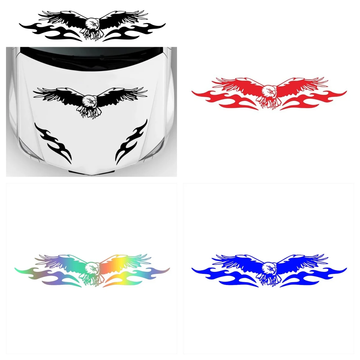 

LYKX Eagle Fire Totem Car Stickers - Fashionable PVC Vinyl Stripes for Sports Car Racing Cover & DIY Style Decoration