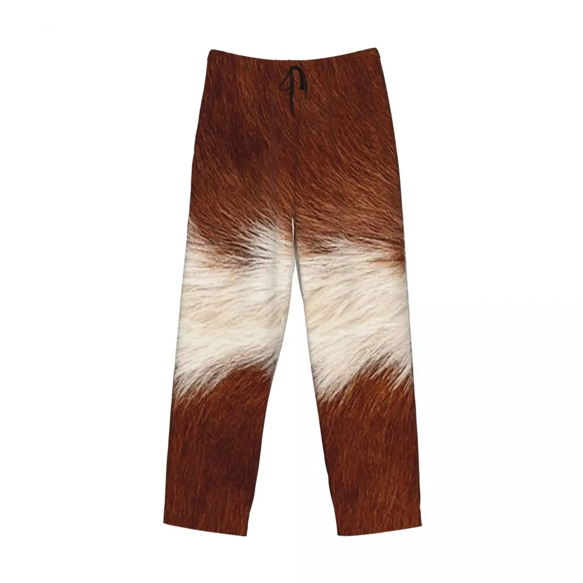 Custom Stylish Cow Fur Cowhide Texture Cow Skin Print Pattern Pajama Pants Men Sleepwear Sleep Lounge Bottoms with Pockets