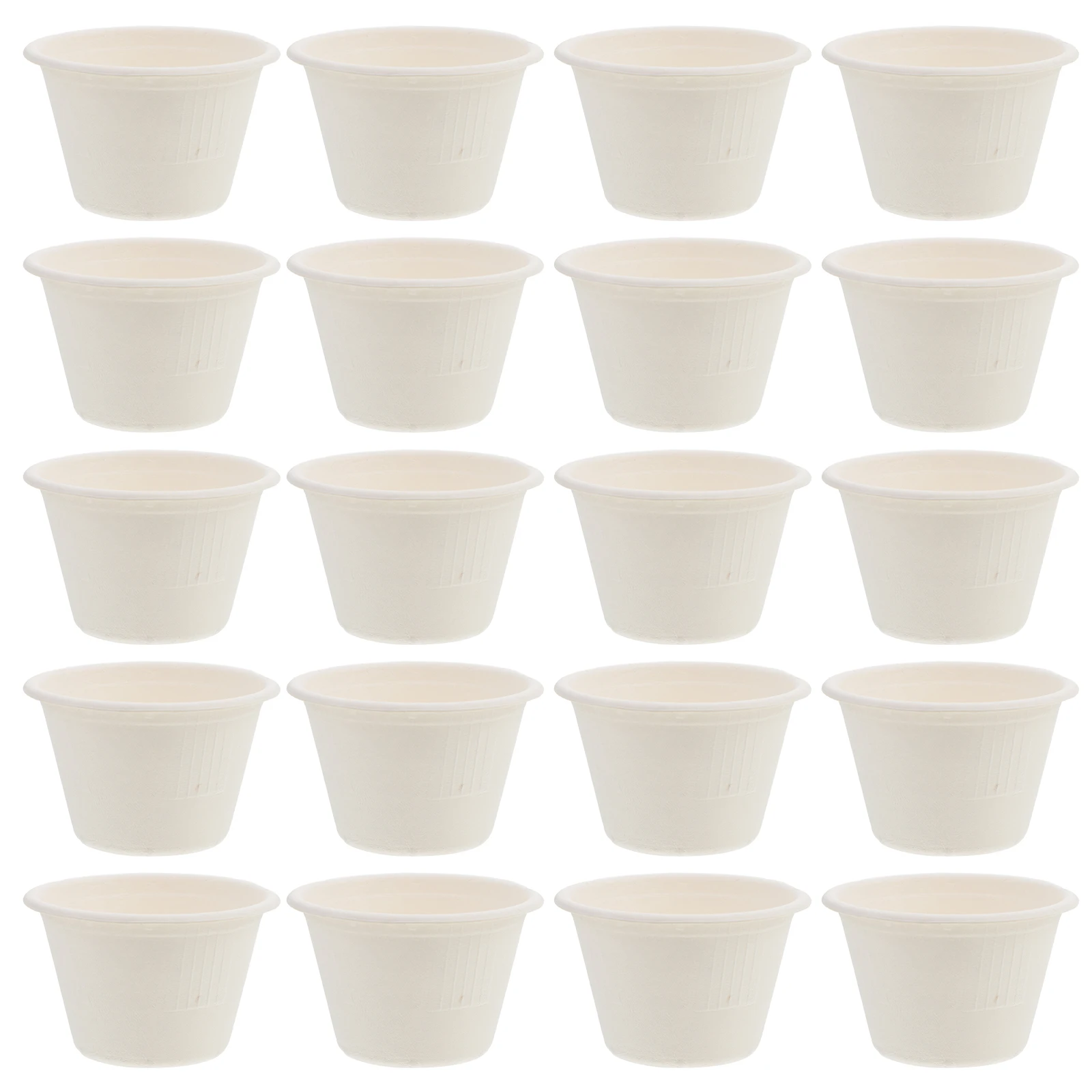 

50 Pcs Ice Cream Bowls Disposable Pulp Dessert Cups Paper Party Khaki Small Appetizer For Events Serving Yogurt Fruit