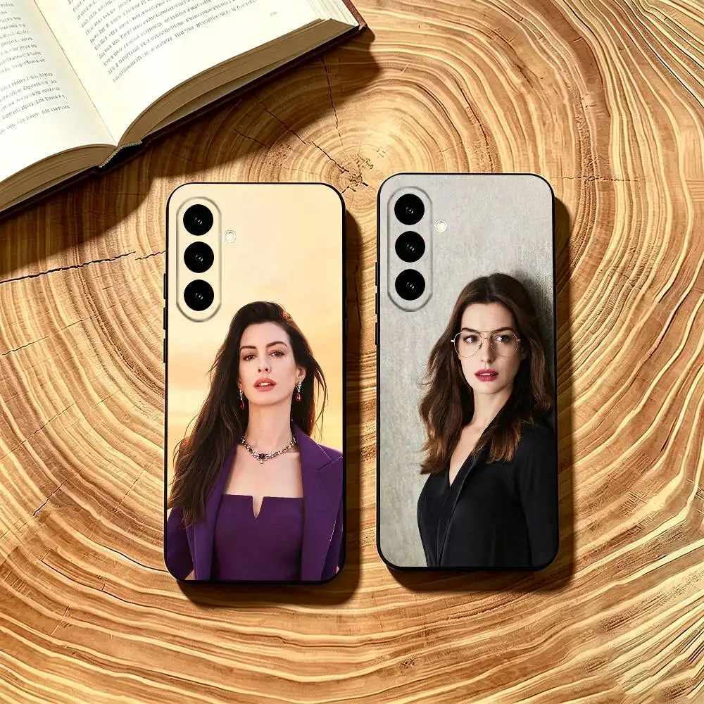 USA Actress Anne Hathaway Phone Case For Samsung Galaxy A73,A72,A71,A70,A53,A52,A51,Others Soft Black Cover