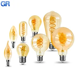 LED Bulb E14 E27 AC220V 230V Dimmable Vintage LED Filament Light Bulb 4W Retro Incandescent Decoration Led Lighting Lamp Ampoule