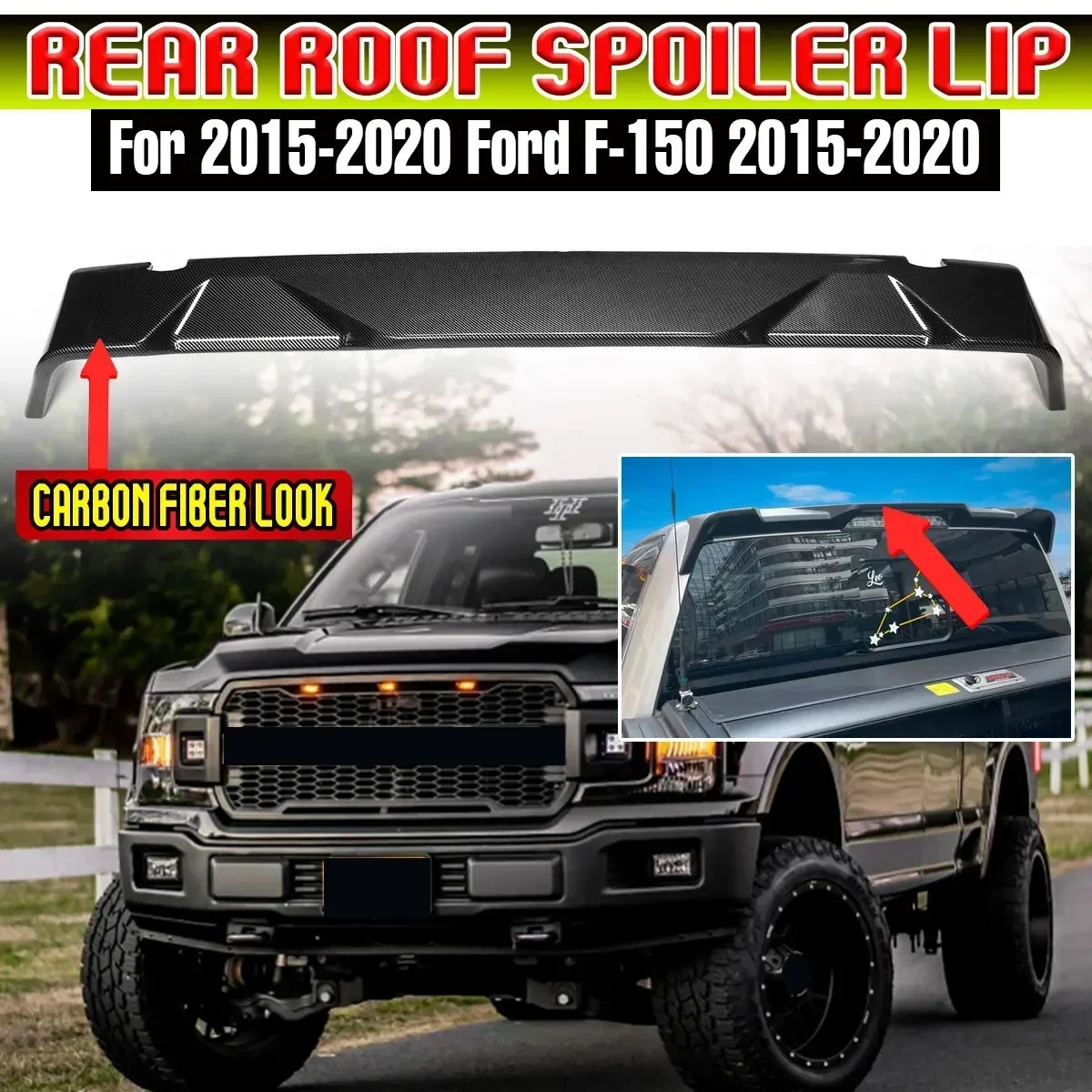 High Quality Car Rear Roof Spoiler Wing Extension For Ford F-150 2015-2020 Rear Trunk Spoiler Lip Tail Wing Decoration Body Kit