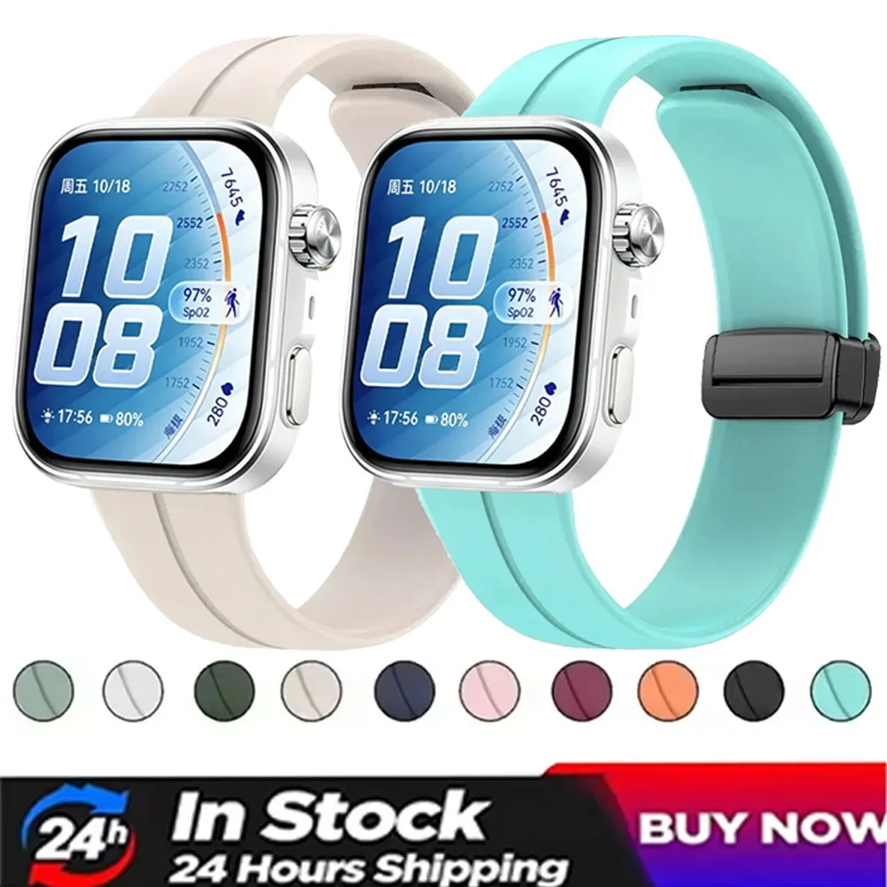 Verstellbares Silikonarmband für Huawei Watch Fit 5/4/3, magnetische Schnalle, austauschbares Armband für Huawei Watch Fit 4/5 Pro, Zubehör