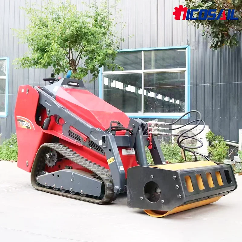 شحن مجاني 1 طن محمل صغير محرك كوبوتا جرافة انزلاقية صغيرة جرافة انزلاقية مجنزرة مع التحكم التجريبي #5