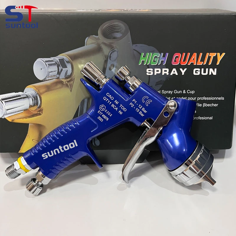 

Suntool Blue Painting Gun TE20 T110 Automobile Spray Gun with 1.3mm/1.8MM Nozzle Air Airbrush Airless Paint Sprayer Gun