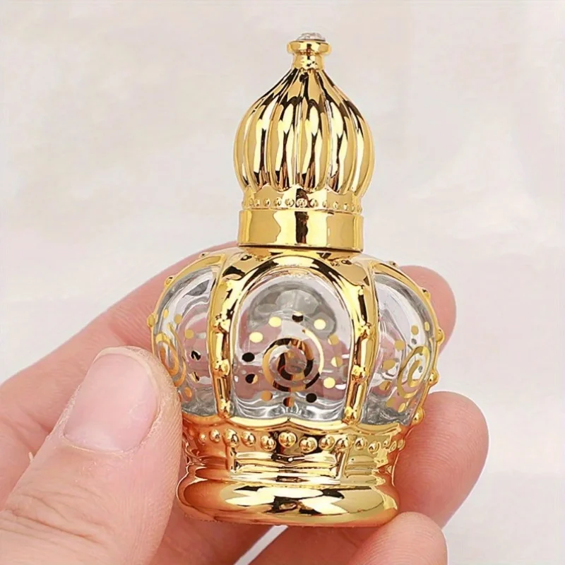 7pcs/Set Luxury Golden Essential Oil Roller Bottle | 0.51oz Refillable Perfume Bottle, Glass Roll-On, Hand Wash Only, Round