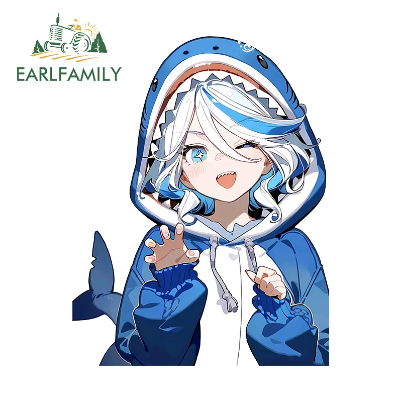 

EARLFAMILY for Animal Hoodie Genshin Furina Kawaii Car Stickers Scratch-Proof Waterproof Decals Vinyl Car Accesorios Para Auto