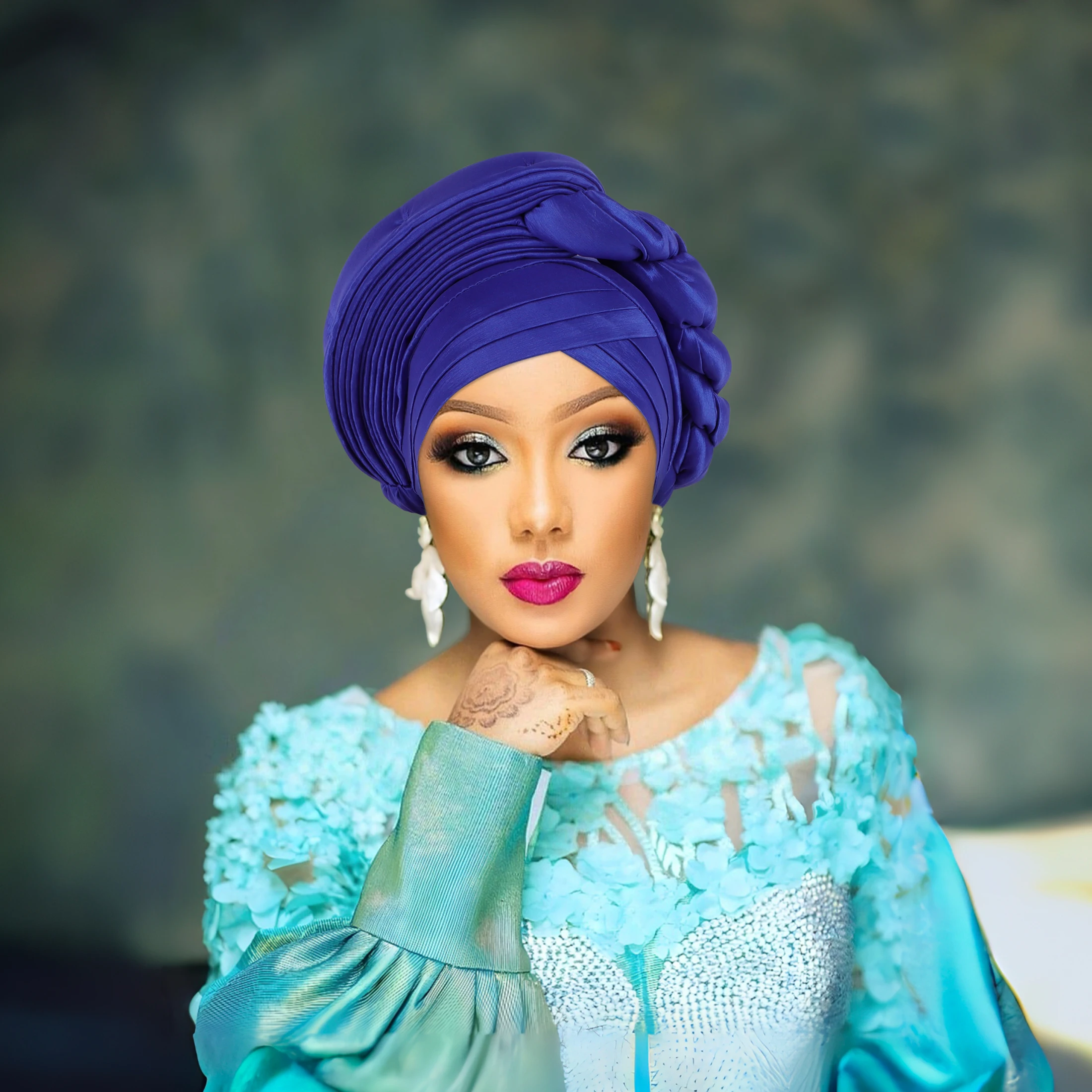 

Кепка с косами для женщин Auto Gele Headtie уже изготовленная Aso Oke тюрбан для женщин головной убор для мусульманской головной повязки африканская головная повязка Высокое качество свадьба