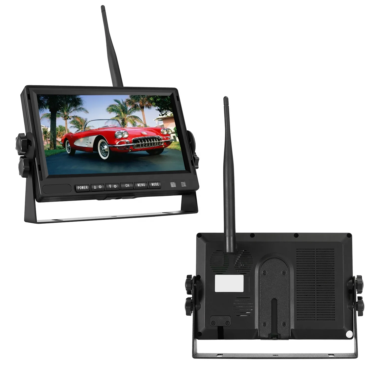 HYFMDVR 7-inch Car Wireless Digital Signal RV Reversing Image System All-in-one Machine Laptop Black for Business 1-year