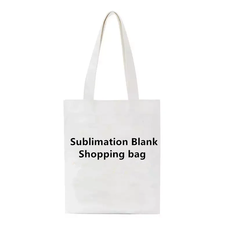 Hot Sublimation Blank Canvas Tote Shoulder Shopping Bag Women Ladies Handbag for Promotional Gift For Heat Transfer Print