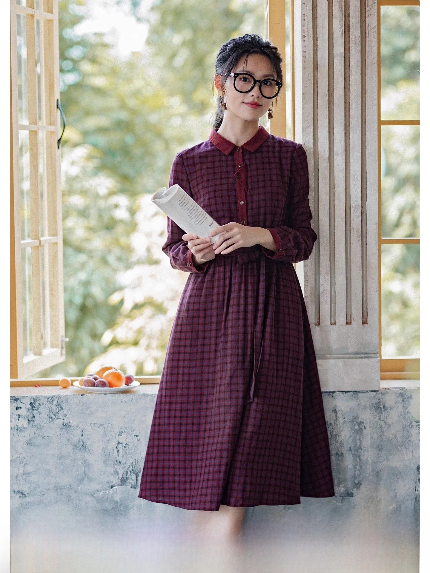 

Красная женская длинная юбка из чистого хлопка в клетку, с завышенной талией, стройнящая, осенняя новинка, для офиса и повседневной носки