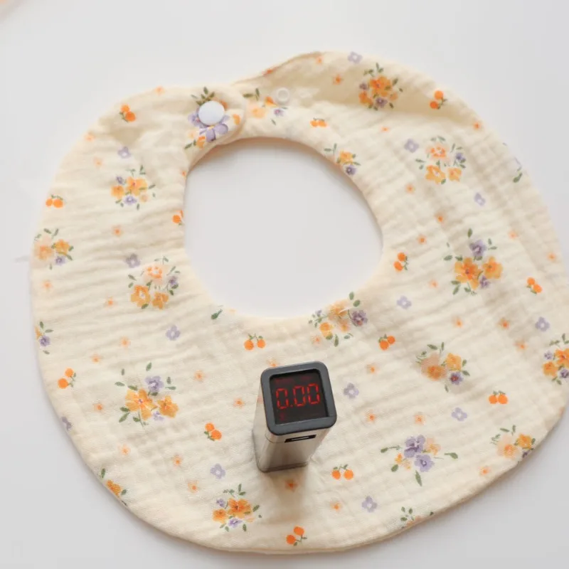 6-Layer التجاعيد الشاش المرايل لعاب مستديرة للأطفال الأزهار طباعة باندانا المرايل لحديثي الولادة تغذية المرايل أساسيات رعاية الطفل #3