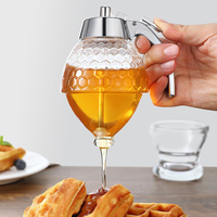 Portable Honey Jar Oil Syrup Storage Kettle Suitable for Juice Honeybee Kitchen Liquid Pot Container Kitchen Storage Supplies