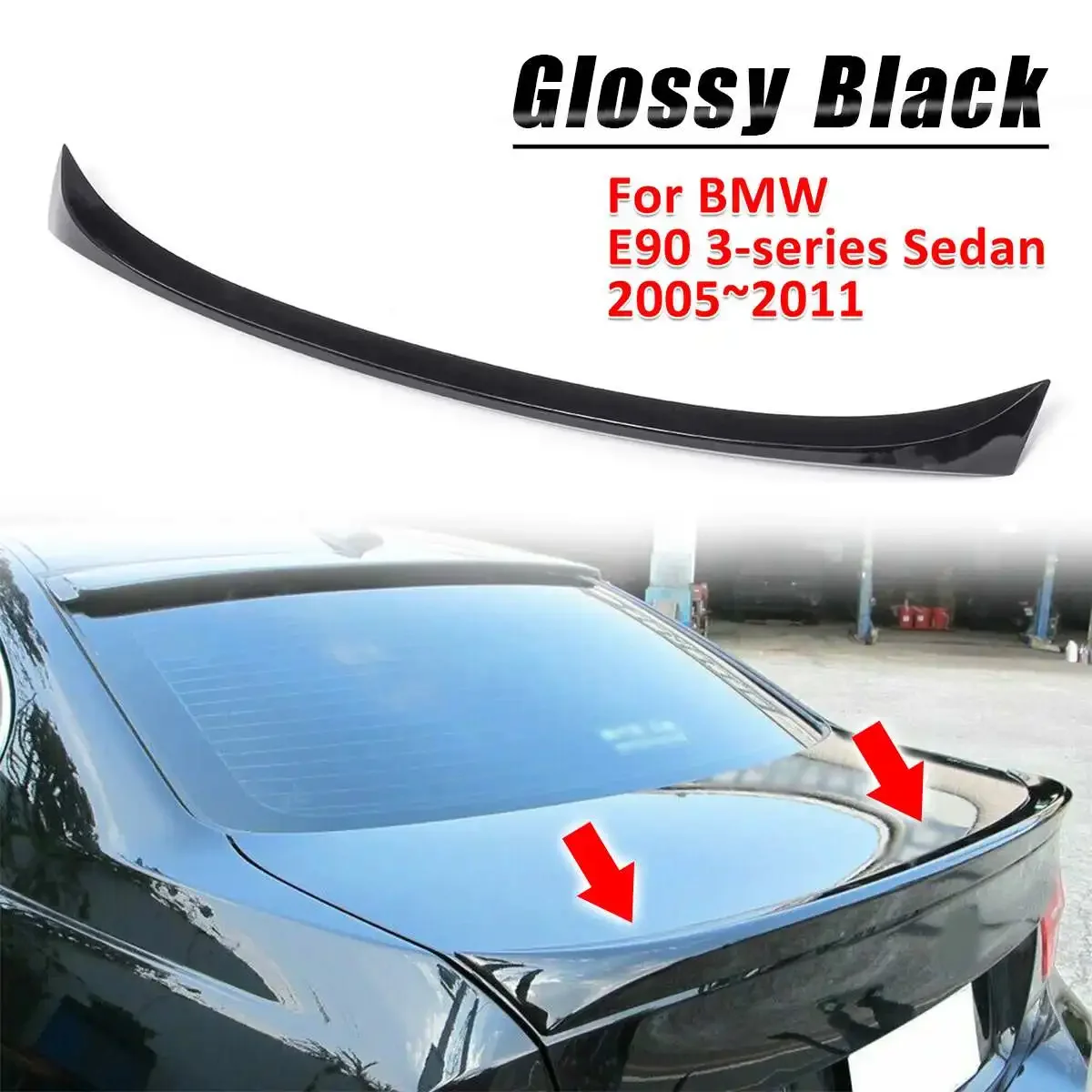 Carbon Fiber ABS CSL Rear Trunk Boot Lip Spoiler Exterior Roof Wings Trunk Lip OE Type For BMW 2005-2011 E90 3-series Sedan