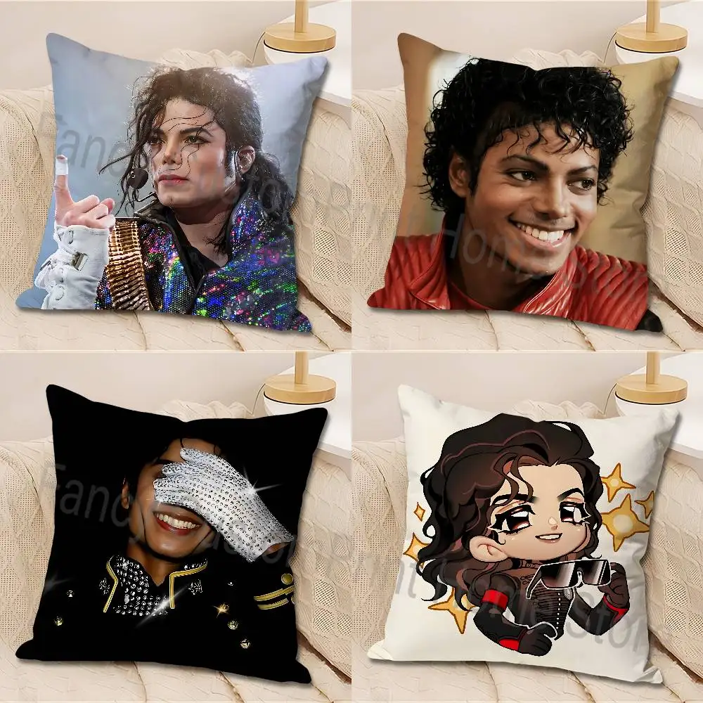 Dance King M-Michael Jackson MJ Kissenbezüge für Schlafzimmer, Wohnzimmer, Sofa, Heimdekoration, Polyester-Kissenbezug mit Reißverschluss