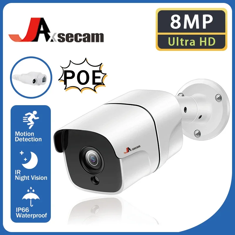 8MP IP Camera POE Security CCTV Cam H.265 Outdoor Audio 4K Video Surveillance Camera Night Vision Motion Detection Remote Access