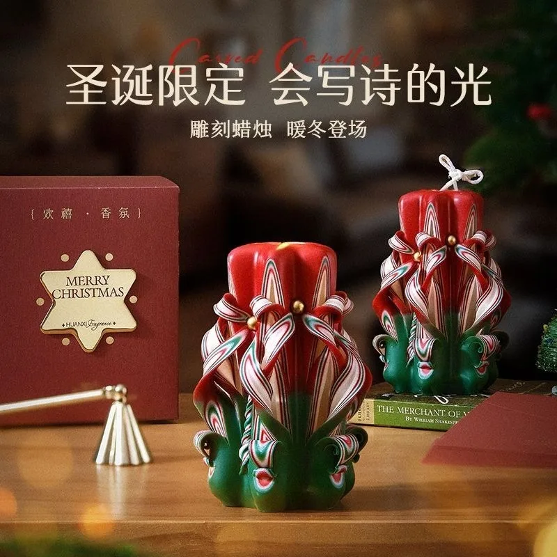 Hand Carved Scented Candle Luxury Gift Box Home Decor for Birthday Christmas Wedding Souvenir Bedroom