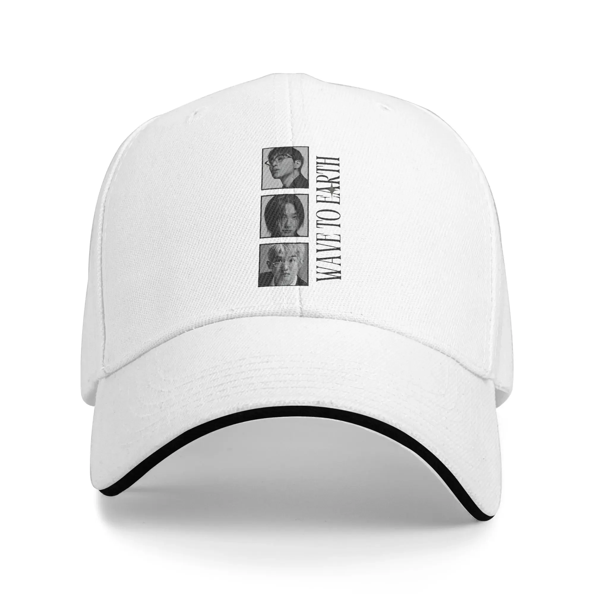Unisex Wave To Earth Preppy Scrapbook Collage Sandwich Caps , Vintage Baseball Caps Polyester Sun Hat Breathable Racing Cap