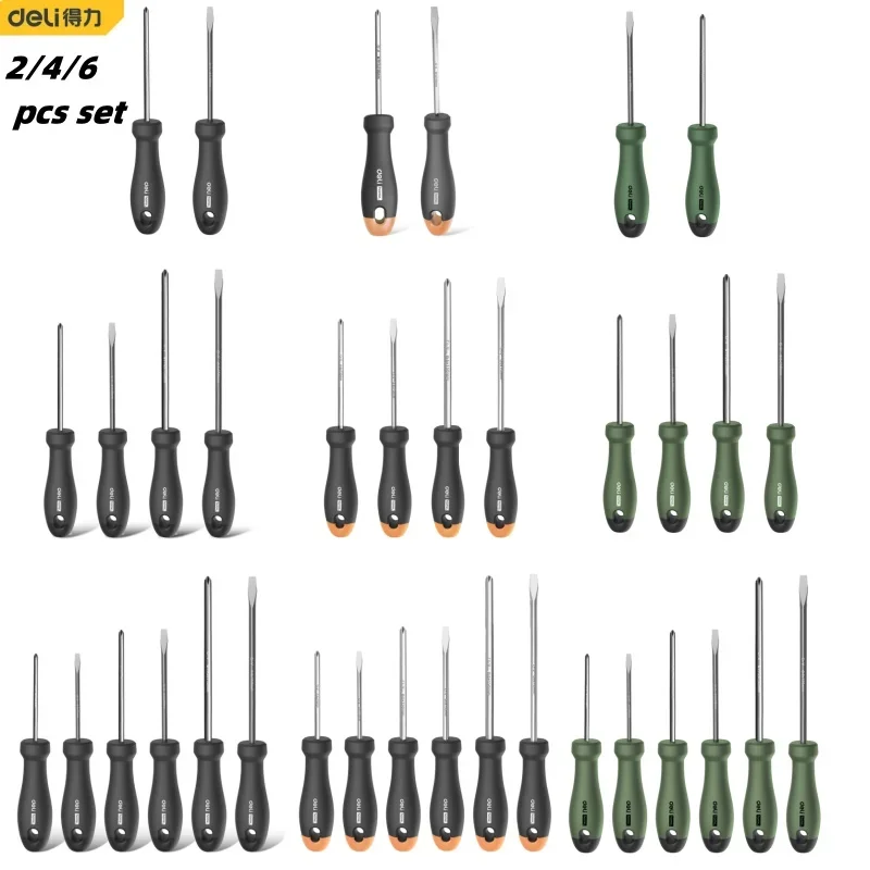 Portable Magnetic Screwdriver Sets 2/4/6 Pcs Cr-V Bit TBR Handle Screw Driver Set for Home Multifunction Electrician Repair Tool