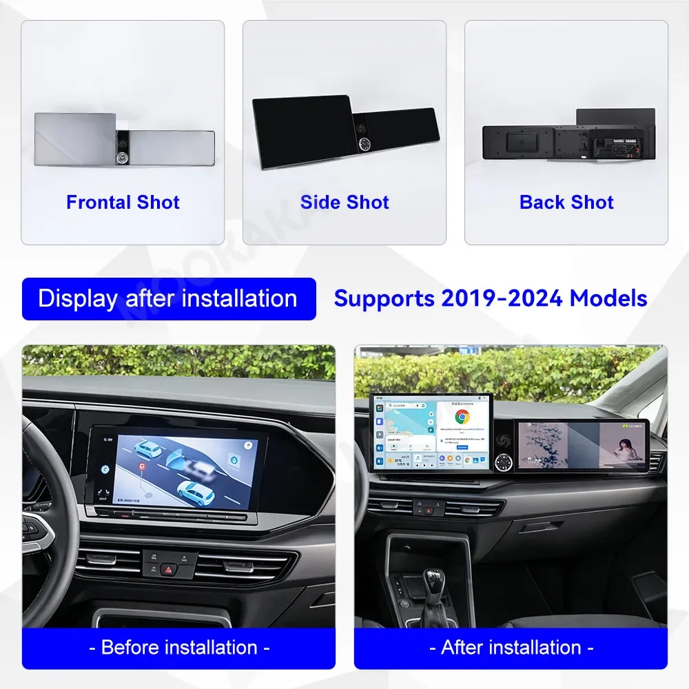13.1+12.3 Inch Dual Screen Car Radio for Volkswagen Caddy 2019-2024 Android Auto Carplay Navigation GPS Multimedia Stereo Player