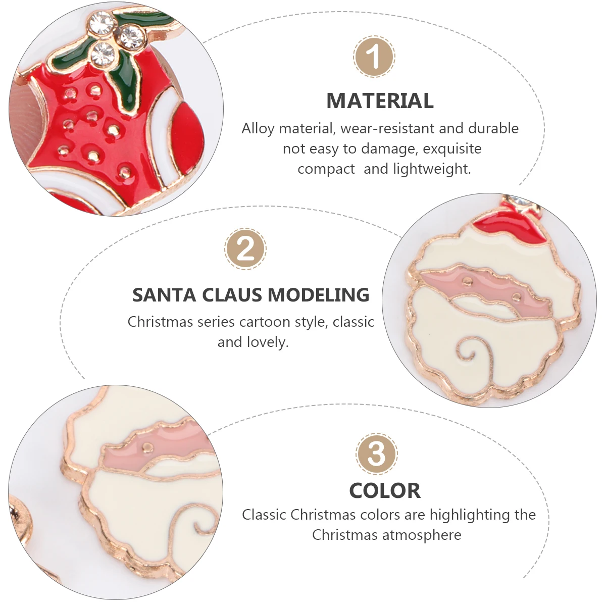 36 Pcs Alloy Pendant Accessories Christmas DIY Charms Craft for Jewelry Handcraft Necklace Manual