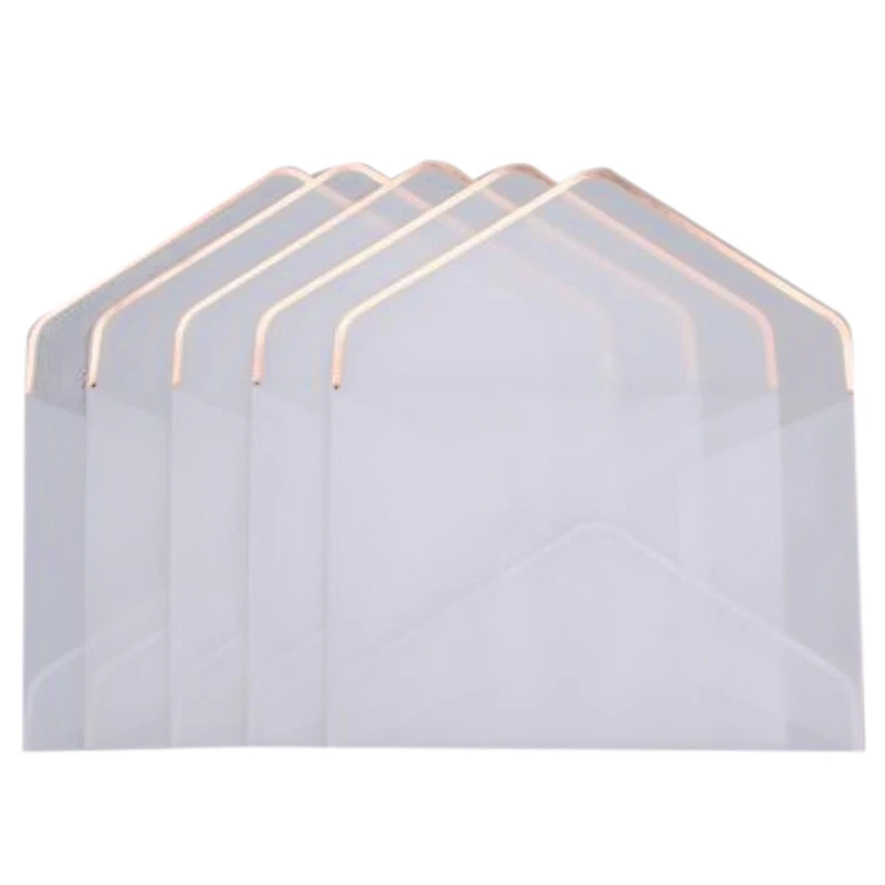 

20Pcs/Set Hot Stamping Printing Paper Transparent Paper Wedding Letter Invitation Anniversary Rosegold