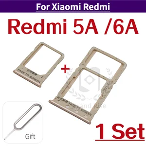 Bilashmart 1 Set SIM Card Tray XIAOMI Redmi 5A Redmi 6A SIM Card Tray Drawer Holder Dual Slot Replacement Parts Gold